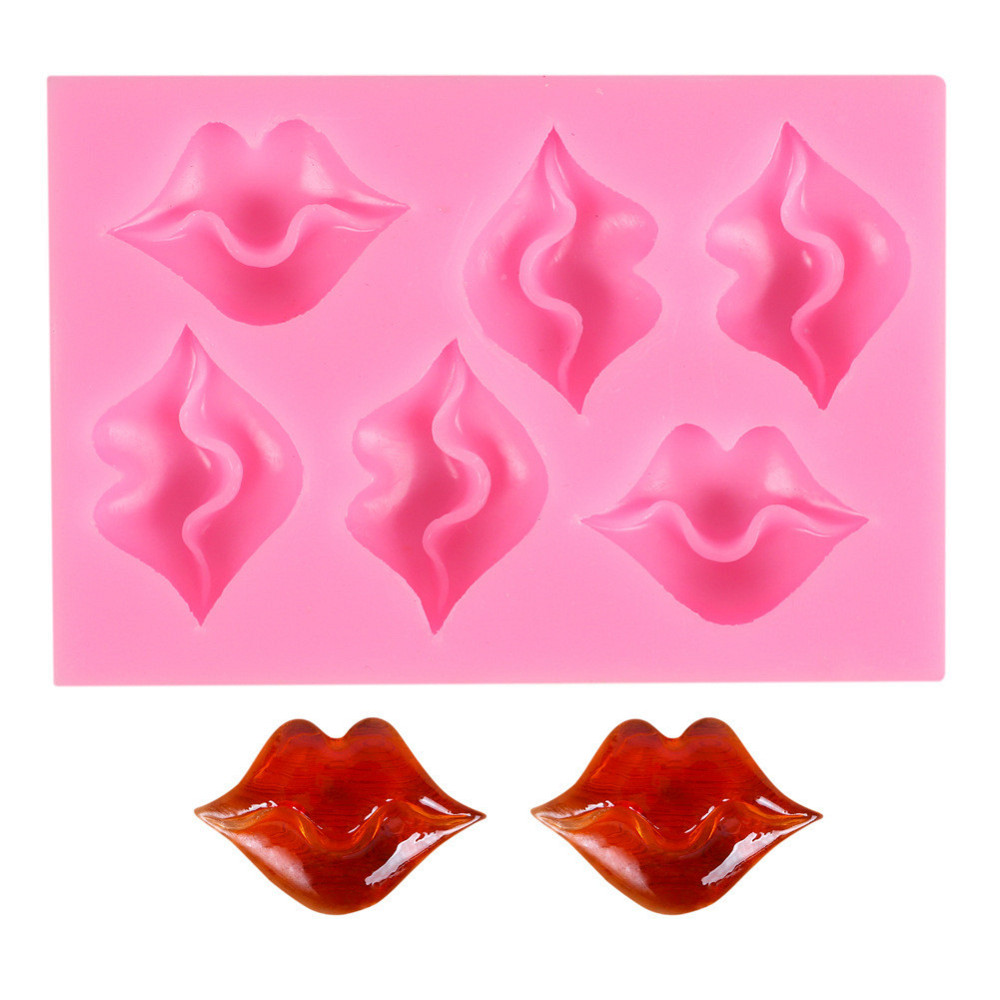 Молд силиконовый Губы 76 на 111 мм розовый Киев - изображение 1