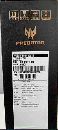 Ноутбук Новий: Acer Predator Triton 300SE 16" 2K 240Hz. i7-12700H RTX 3070Ti 8Gb. Харків