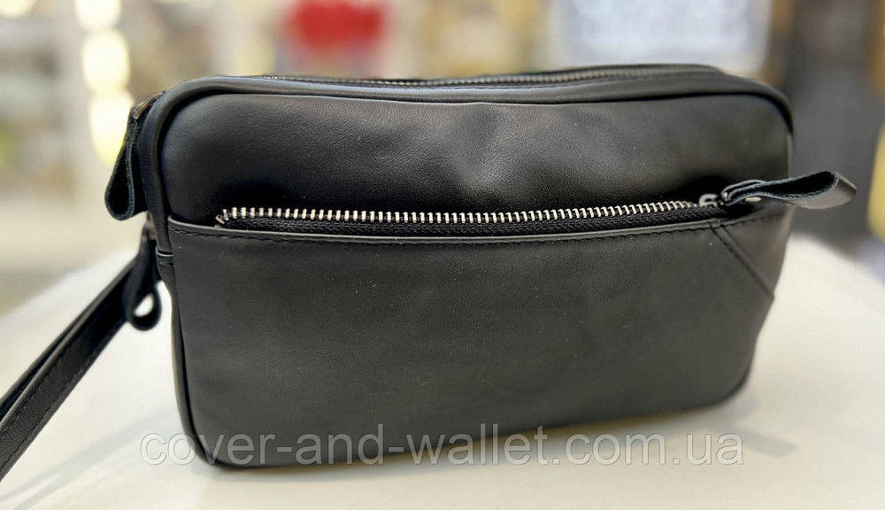 Стильна чоловіча шкіряна барсетка клатч на дві блискавки ST Leather 10021 Київ - фото 11