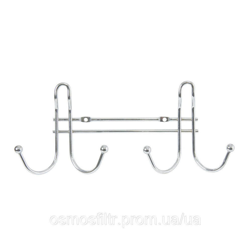 Вішак гардеробний Axentia 2 подвійних гачка хром 28 см (702360) Київ - фото 1