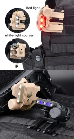 Тактичний ліхтар Airsoft Wadsn Gen 3 на шолом (Чорний) Вінниця