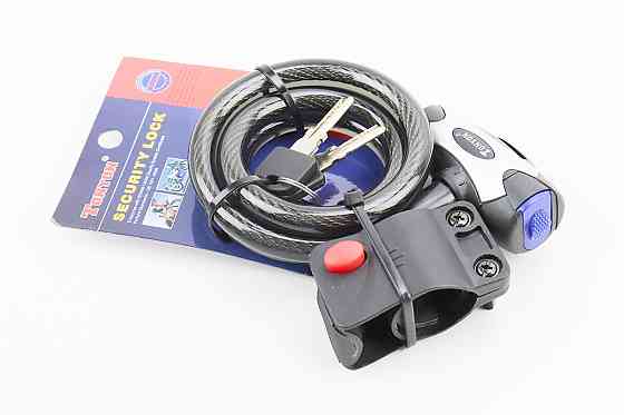 Замок протиугінний тросовий 1000х12мм під ключ, кріплення за трубу сидіння, TY555 Київ