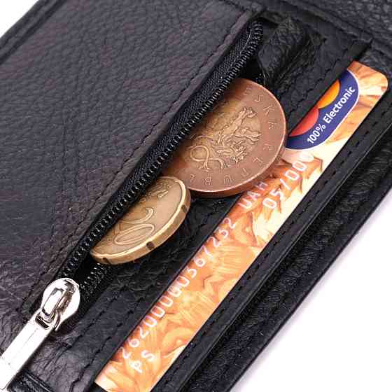 Удобное мужское портмоне из натуральной кожи ST Leather 22482 Черный Киев