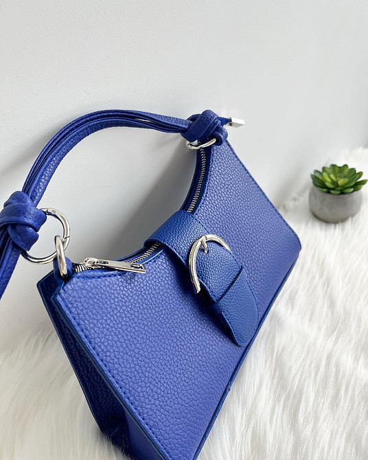 Стильная сумочка клатч багет женская молодежная яркая Турция Крохатушка одяг Синий Киев - изображение 4