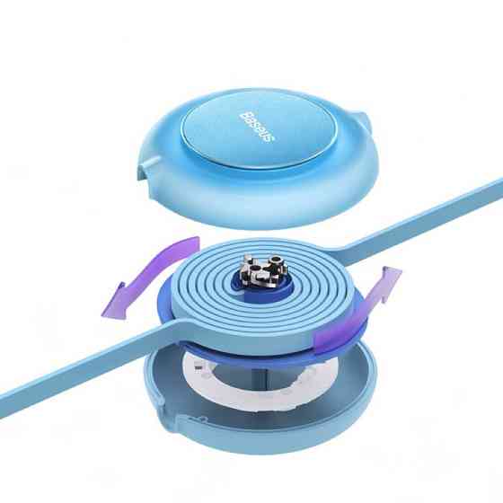 Кабель Baseus Bright Mirror 2 Series Retractable 3-in-1 Fast Charging  Data Cable USB to M+L+C 3.5A 1.1m Sky Blue Київ