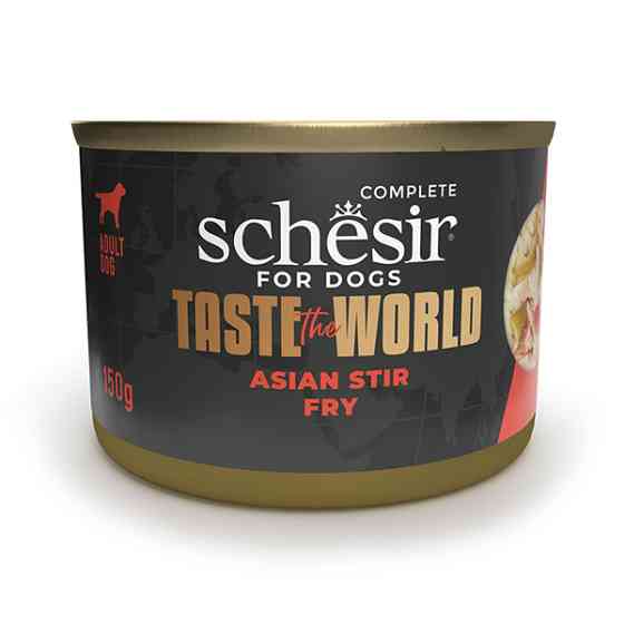 Schesir Taste the World Asian Stir Fry ШЕЗИР КУРИЦА ПО-АЗИАТСКИ в бульоне натуральные консервы для собак, влажный корм, банка 150г Киев