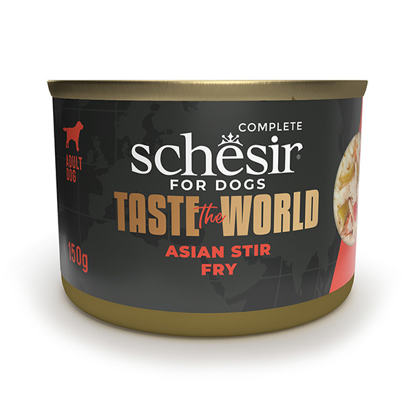 Schesir Taste the World Asian Stir Fry ШЕЗИР КУРИЦА ПО-АЗИАТСКИ в бульоне натуральные консервы для собак, влажный корм, банка 150г Киев - изображение 1