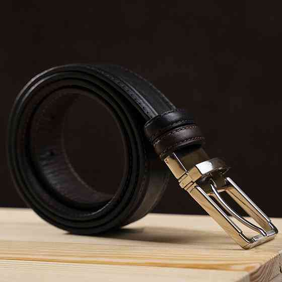 Ремінь брючний двосторонній чоловічий Коричневий і Чорний (GRANDE PELLE) Київ