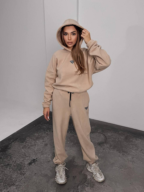 Женский теплый костюм, из флис полара L-XL, Бежевий Одеса - фото 3