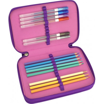 Пенал Cool For School 2 отделения с отворотами Фиолетовый (CF87280) Винница - изображение 2