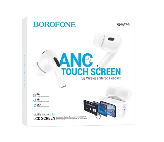 Гарнітура Bluetooth сенсорний екран бездротове шумозаглушення ANC Borofone Brocade BW76 Київ