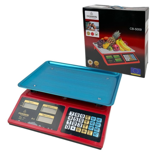 Электронные весы Crownberg CB-5009 до 50 кг, платформа 24×35 см, точность 2 г, красные Одесса - изображение 1