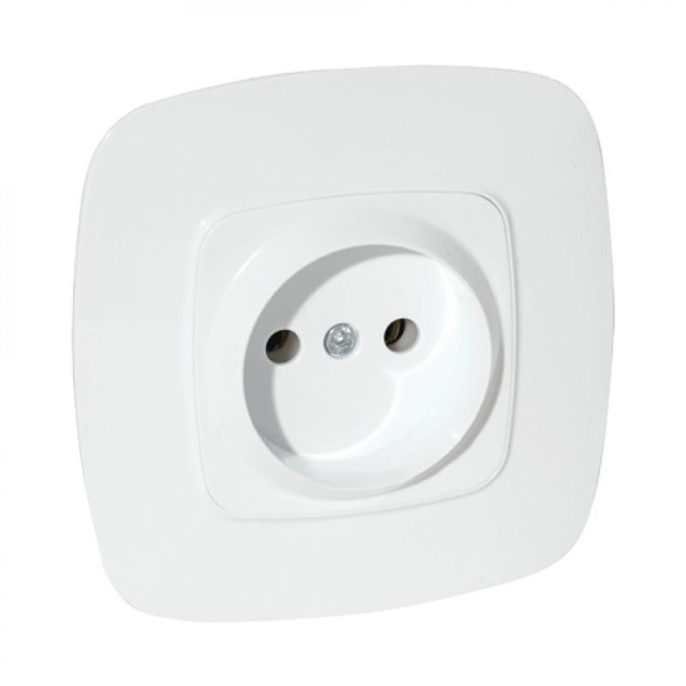 Розетка біла 1-на без заземлення Horoz Харків - фото 1