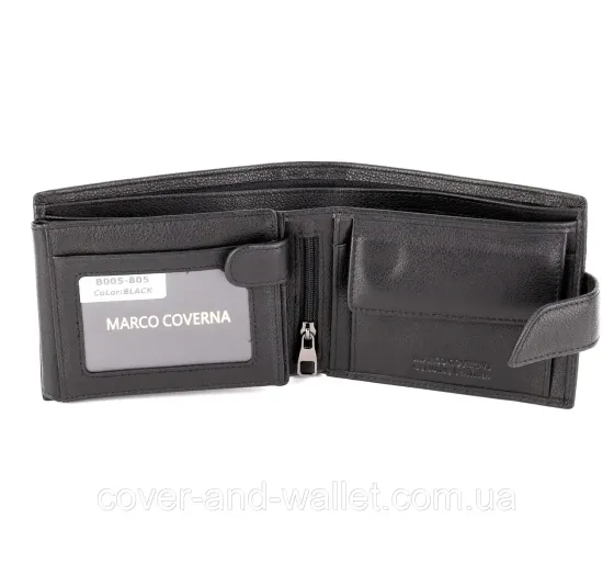 Чоловіче класичне портмоне з телячої шкіри з блоком для документів  Marco Coverna 005-805 Київ