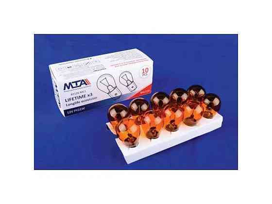 Автомобiльна лампа 12V BAU15S PY21W (помаранч.) 1 contact картон (10шт) ТМ MTA Киев