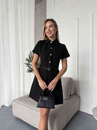 Жіноча базова повсякденна сукня креп-костюма Чорний, 48 Одеса