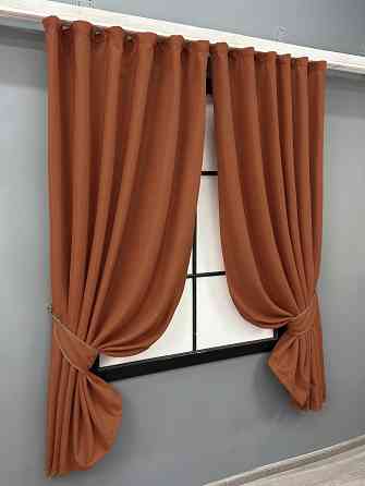 Комплект коротких штор VR-Textil Мікровелюр Petek № 1510ш Теракотовий 140х170 см 2 шт (35-0396) Київ