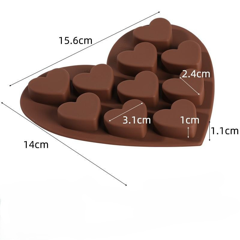 Молд силиконовый Сердечки универсальный 156 на 140 мм коричневый Киев - изображение 5