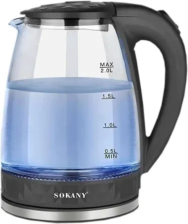 Електричний чайник Sokany SK-1045 1500 Вт, об'єм 2.0 л, індикатор, автовідключення, компактний дизайн Одеса - фото 2