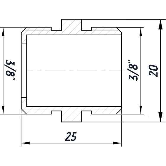 Ніпель 3/8″ЗЗ нікельований під прокладку NN222G OPTIMUM Киев