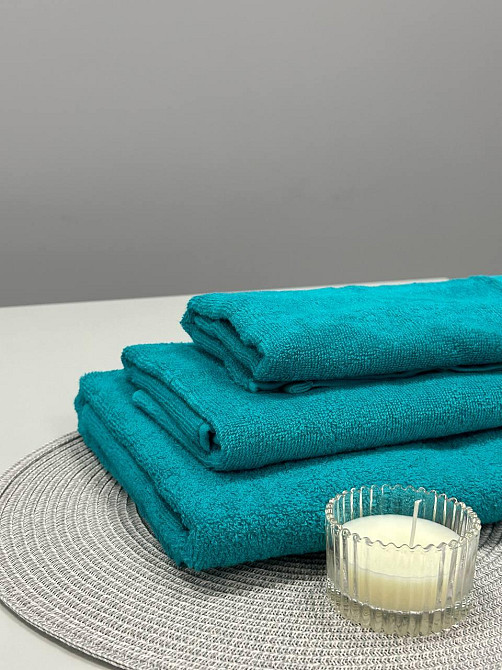 Полотенце однотонное Ideal Textile 40х70 см 400 г/м2 (56860905) Бірюзовий Черновцы - изображение 5
