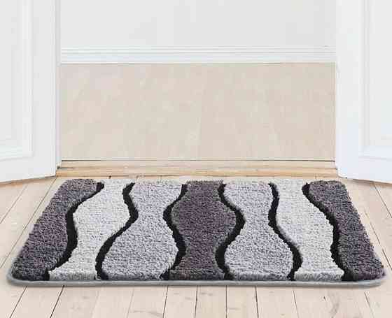 Коврик для ванной и душа коврик для ног в ванную комнату,микрофибра,атискользящий 50х80 см,серые волны Кам'янець-Подільський