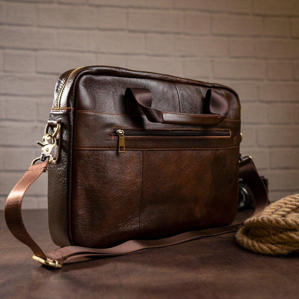 Сумка мужская под ноутбук Коричневая (Vintage) Киев - изображение 5