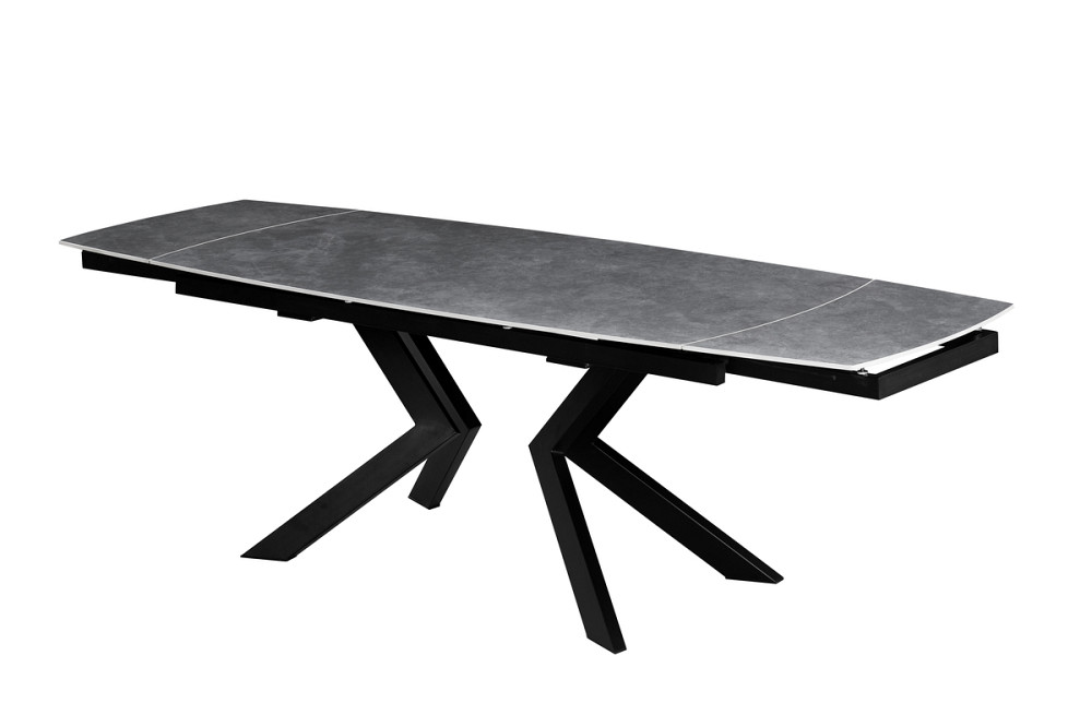 Стіл Топаз 180 (+80)*90, чорний/кераміка сіра Дніпро - фото 3