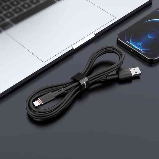 Кабель ACEFAST C2-02 USB - Lightning 2.4A, 1.2m, силіконовий, zinc конектори, колір чорний AFC2-02B Одеса