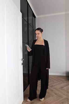 Жіночий базовий костюм трійка: кардиган топ і штани турецька віскоза Одеса