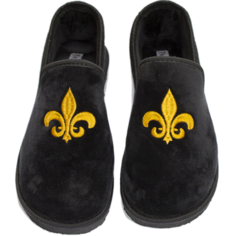 Тапки мужские с задником, домашние туфли, черные мужские тапки, велюровые, золотая лилия. 43 Одесса - изображение 1