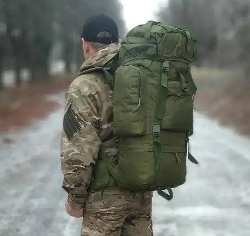 Рюкзак большой походный крепкий олива для транспортировки личных вещей с чехлом от дождя Киев - изображение 18