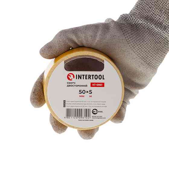 Скотч двусторонний, 5 м, 50 мм, на тканевой основе INTERTOOL KT-0961 Киев