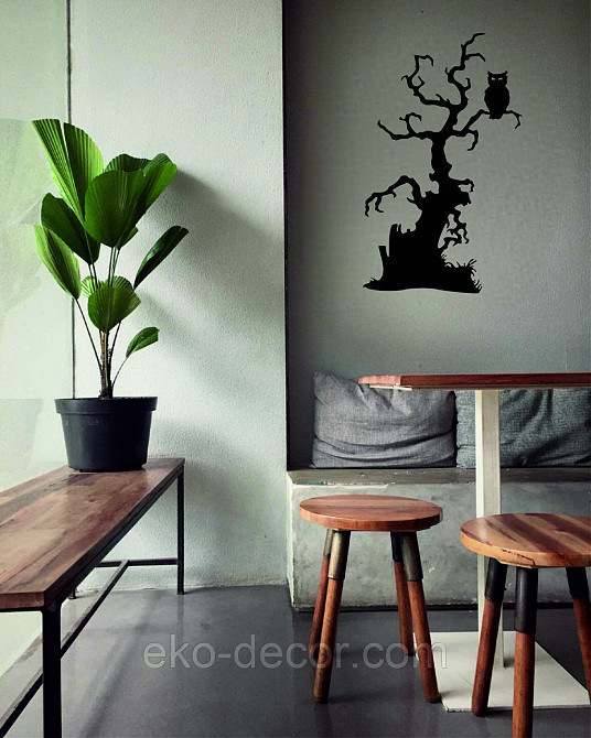 Декоративное настенное Панно «Хеллоуин, силуэт дерева», Декор на стену 110*67, Черный Киев - изображение 8