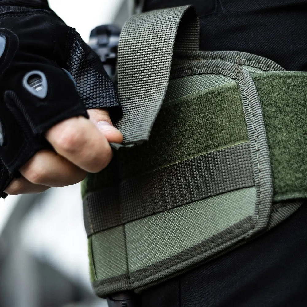 Кобура стегнова для пістолета хакі олива з поясним кріпленням універсальна Cordura Одеса - фото 12