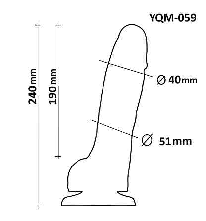 Фаллоимитатор с мошонкой на присоске OYO YQM-059 (длина 24 см, диаметр 5.1 см) Sex Aura Киев