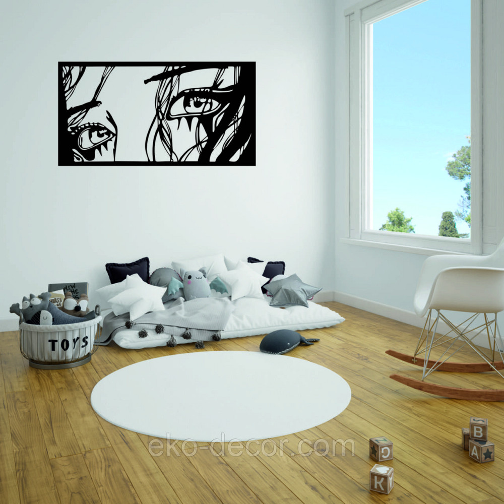 Декоративное настенное Панно «Девушка» Декор на стену 90*47 см, Черный Киев - изображение 6