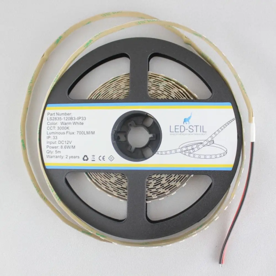 LED-STIL LED стрічка LED-STIL 3000K, 8,6 Вт/м, 2835, 120 діодів, IP33, 12V, 700 LM, тепле світл Коломия