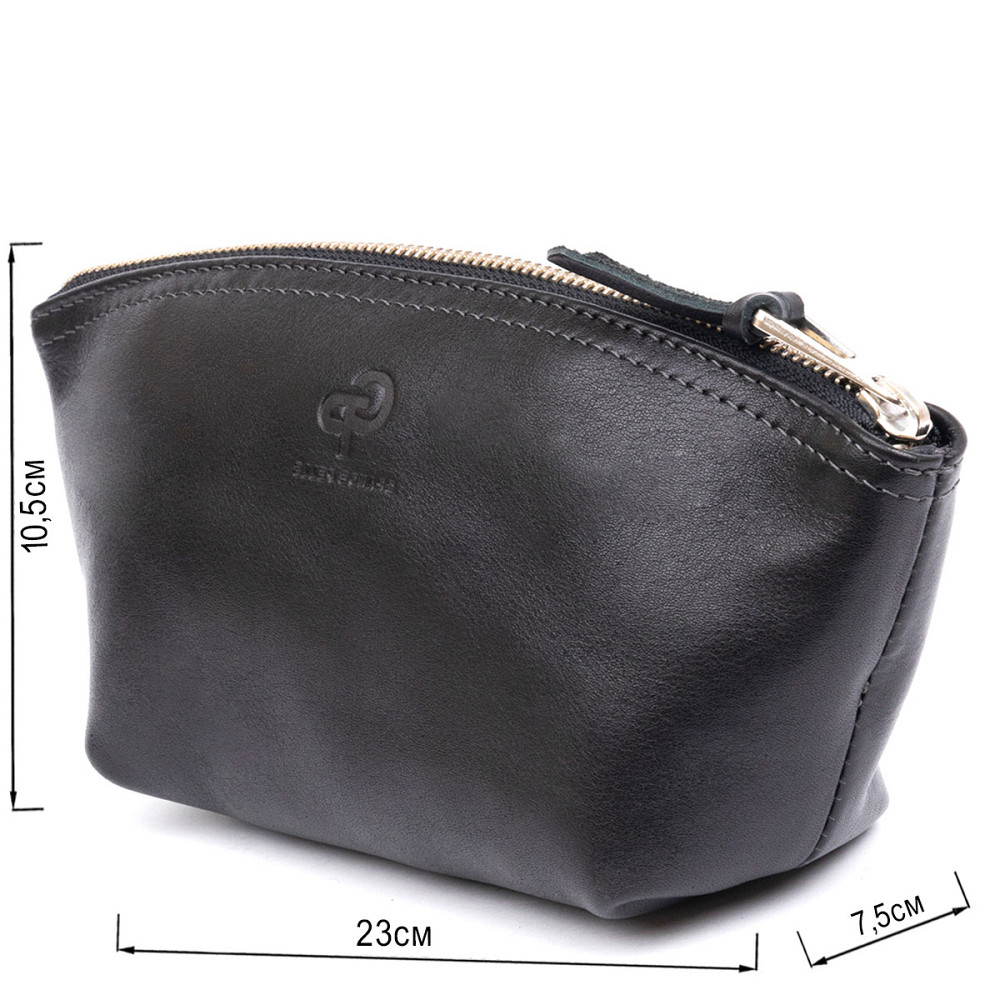 Женская косметичка из кожи Amelin GRANDE PELLE 11302 Черная Киев - изображение 3