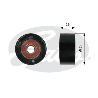 Ролик натягувача ременя Gates T36417 Вінниця - фото 1