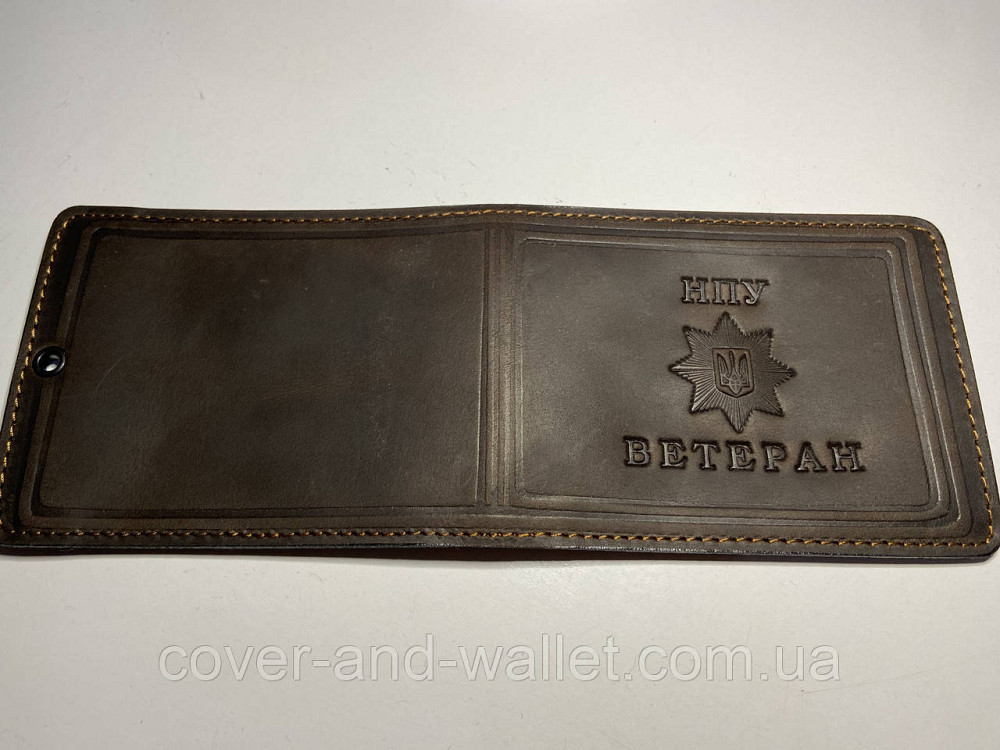 Кожаная обложка ветеран НПУ (Национальной полиции Украины) Киев - изображение 5