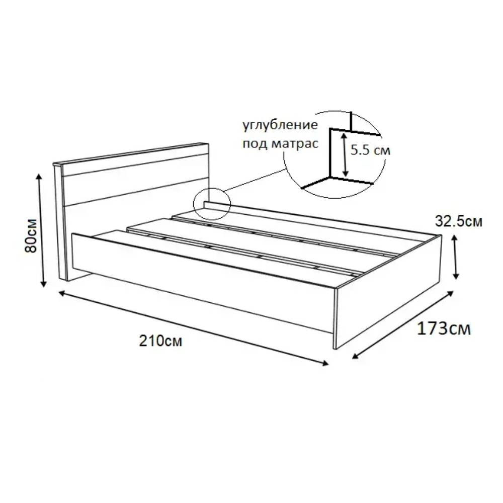 Ліжко двоспальне Еверест Соната-1600 160х200 см венге темний/білий (DTM-2094) Львів - фото 3