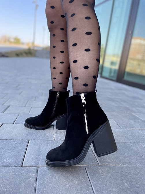 Lexi Черевики жіночі Lexi чорні натуральна замша каблук 9 см размер 36 (2747) Коломыя - изображение 8