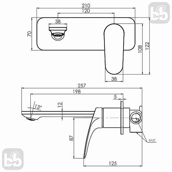 Змішувач прихованого монтажу для раковини IMPRESE PERLA хром Київ