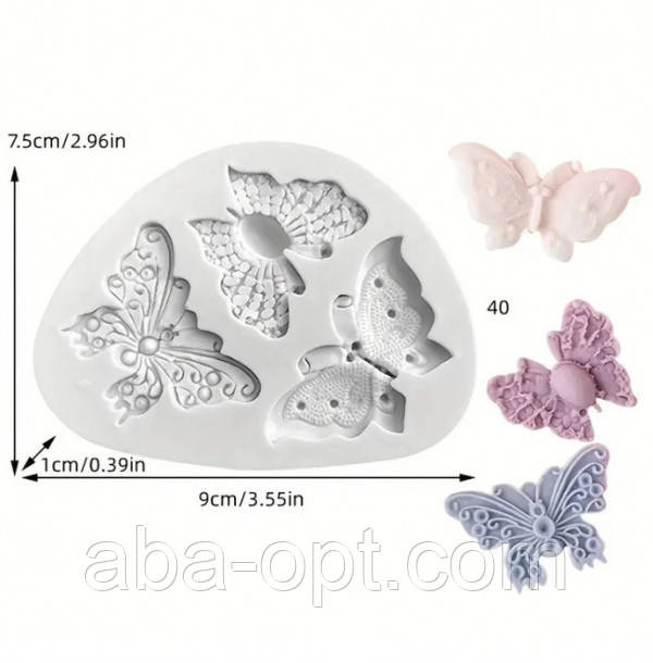 Молд силиконовый 9 х 7.5 см Бабочки (шт).Aba-Opt Одесса - изображение 1