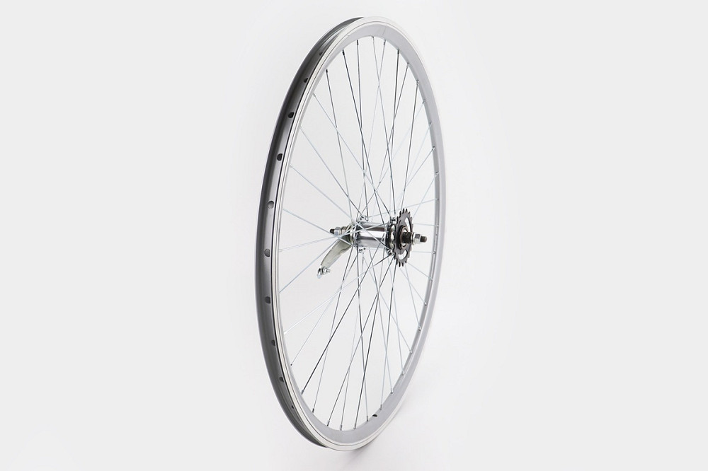 Колесо 28" заднє, обід "крапля" алюмінієвий, втулка ХВЗ черв'якова 14Gх36H, крепл. гайка, сіре Київ - фото 1