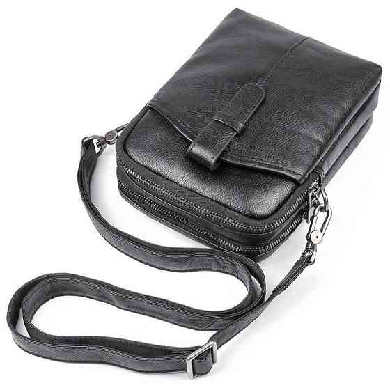 Сумка чоловіча шкіряна флотар Vintage 14969 Чорна Київ