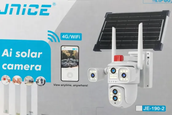 Видеокамера 4G IP66 4G 12mp (JE-190-2) 4 экранные 360-градусные камеры IP-камера четыре объектива Белая Коломия