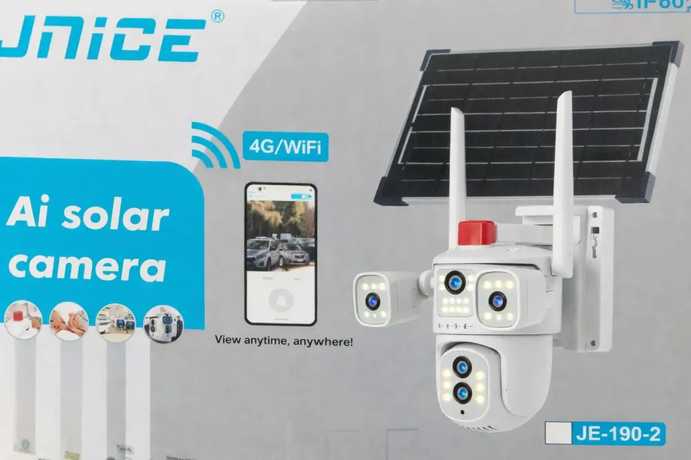 Видеокамера 4G IP66 4G 12mp (JE-190-2) 4 экранные 360-градусные камеры IP-камера четыре объектива Белая Коломыя - изображение 2