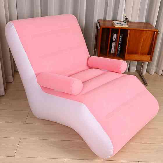 Надувний S-подібний лінивий диван 140х85х80 см,до 100кг,Рожевий SBR Київ